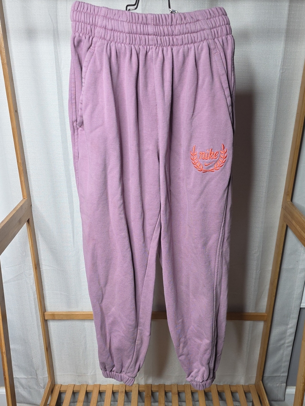 Nike Lavender Pink Fleece Joggers with Coral Logo